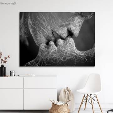 Πίνακας σε καμβά Roots gray horizontal