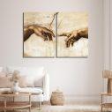 Canvas print The creation of Adam, Michelangelo, two panels