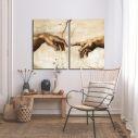 Canvas print The creation of Adam, Michelangelo, two panels