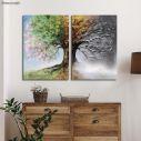 Canvas print Four season tree, two panels