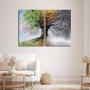 Πίνακας σε καμβά Four season tree, δίπτυχος 2