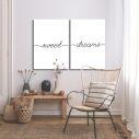 Canvas print Sweet dreams minimal, two panels