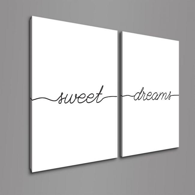 Canvas print Sweet dreams minimal, two panels