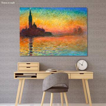 Canvas print Sunset in Venice, Monet C.