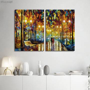 Canvas print Rain reflections, two panels