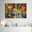 Canvas print Rain reflections, two panels