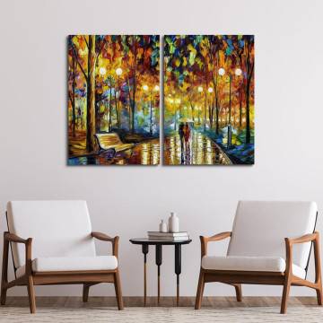 Canvas print Rain reflections, two panels 2