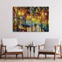 Canvas print Rain reflections, two panels