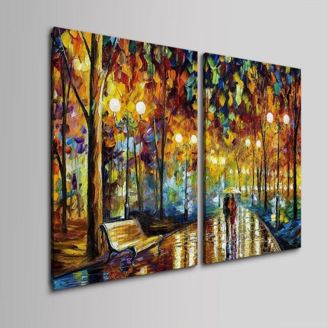 Canvas print Rain reflections, two panels