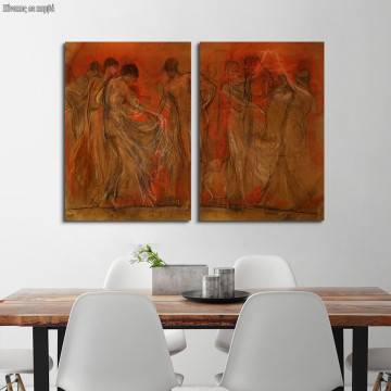 Canvas print The dance of the Muses, Gizis, two panels