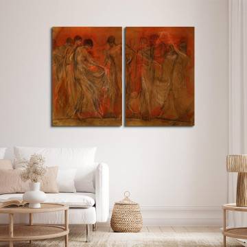 Canvas print The dance of the Muses, Gizis, two panels 2