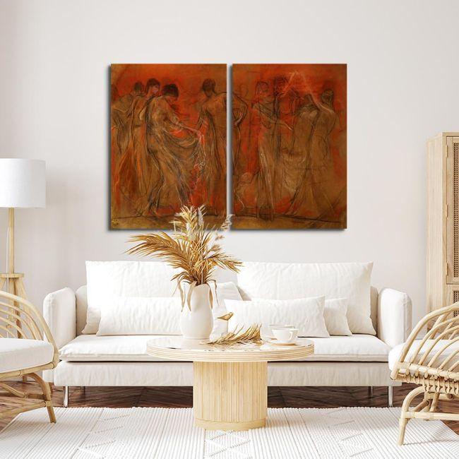 Canvas print The dance of the Muses, Gizis, two panels