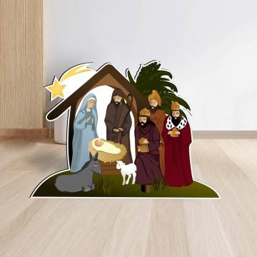 Wooden figure printed Manger