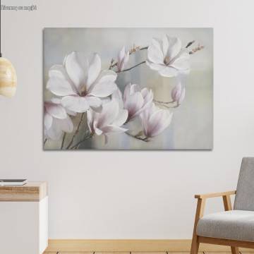 Canvas print, Pink magnolia blossom