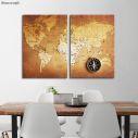 Canvas print World map, two panels