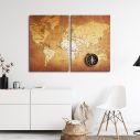 Canvas print World map, two panels