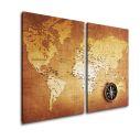 Canvas print World map, two panels