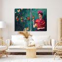 Πίνακας σε καμβά Butterfly Frida, δίπτυχος