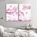 Πίνακας σε καμβά Blossom cherries, δίπτυχος 1