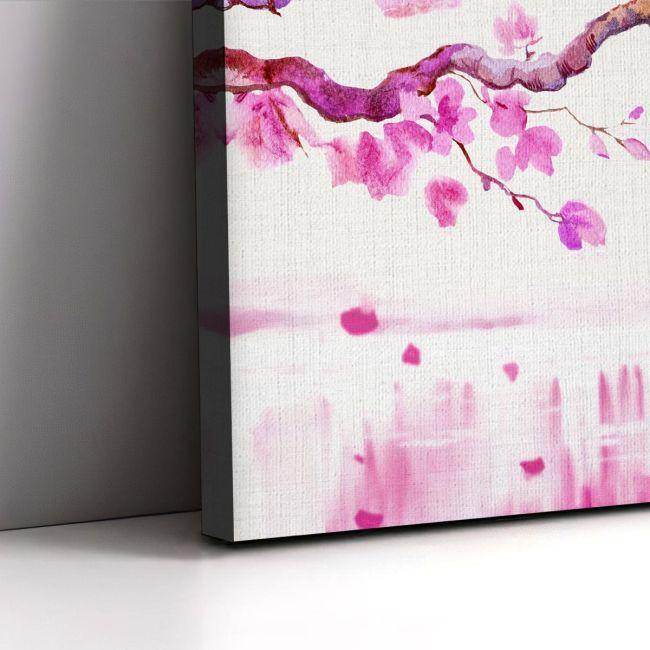 Canvas print Blossom cherries, two panels