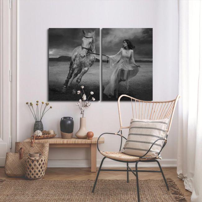 Canvas print Run, two panels