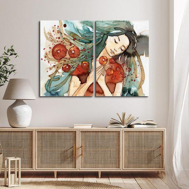 Canvas print A breath of spring, two panels