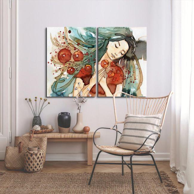 Canvas print A breath of spring, two panels