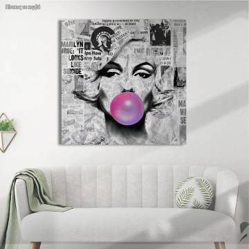 Canvas print Marylin pop art square 2