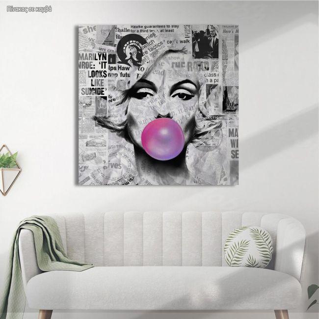 Canvas print Marylin pop art square