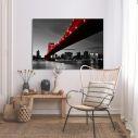 Canvas print Manhattan bridge, Red Manhattan bridge