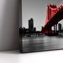 Πίνακας σε καμβά Μανχάταν γέφυρα, Red Manhattan bridge