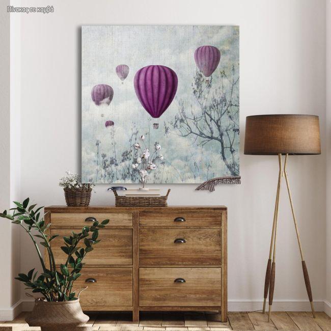 Canvas print Balloons in the clouds