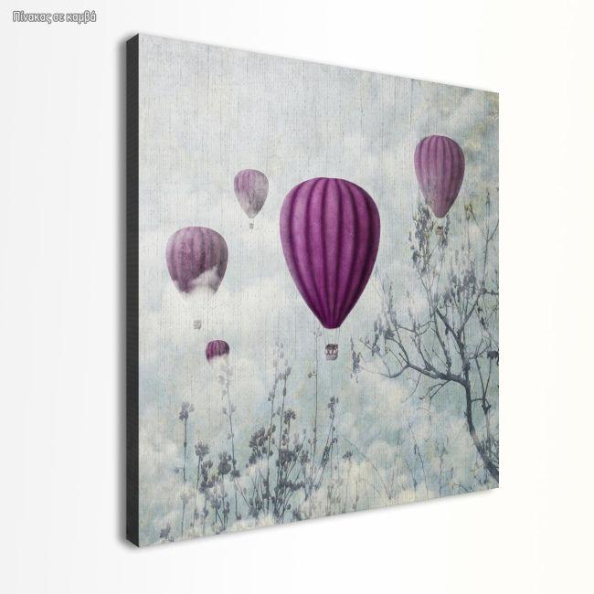 Canvas print Balloons in the clouds