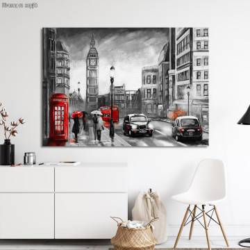 Πίνακας σε καμβά Street view of London I