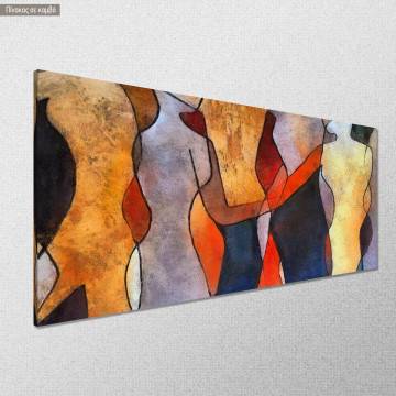 Canvas print Simple line figures panoramic Framed canvas View 1 2