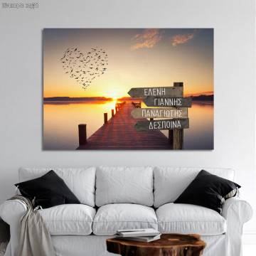 Canvas printfamile names sign, dock