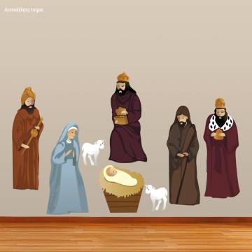 Η Μαρίαο Ιωσήφ το Θείο Βρέφος και οι τρεις μάγοι , αυτοκόλλητες φιγούρες για φάτνη