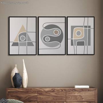 Geometrical Abstract, 3 panels