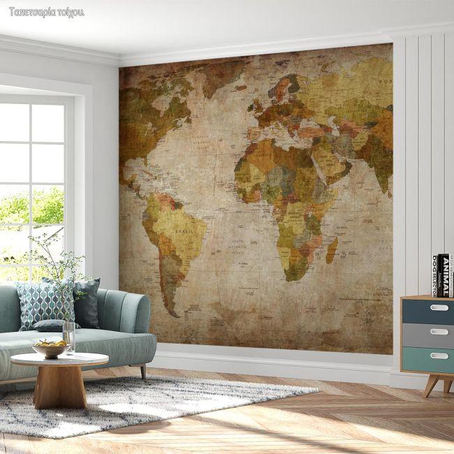 Wallpaper World map vintage