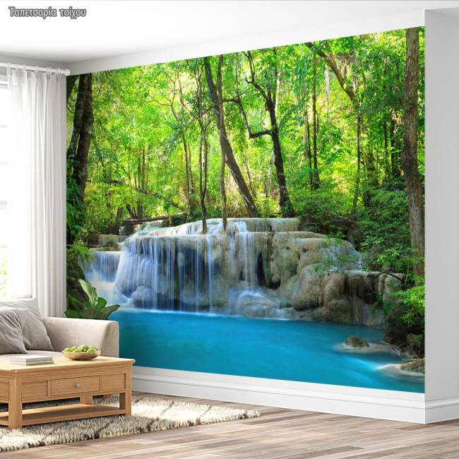 Wallpaper Deep forest waterfalls I