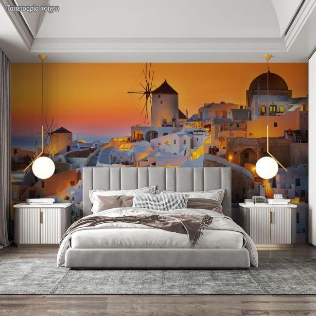 Wallpaper Oia at sunset