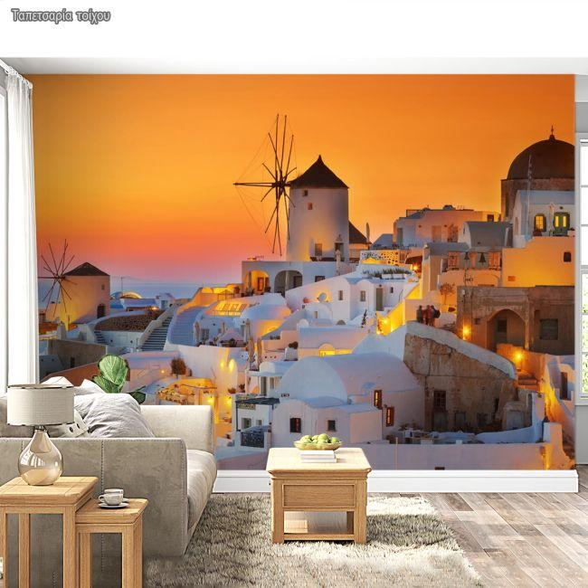Ταπετσαρία τοίχου Oia at sunset