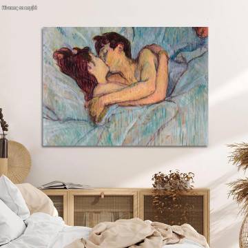 Canvas print In bed - The kiss, de Toulouse - Lautrec Henri
