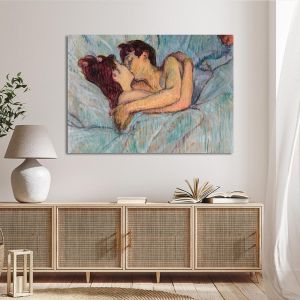 Canvas print In bed - The kiss de Toulouse - Lautrec Henri Framed canvas View 1 2
