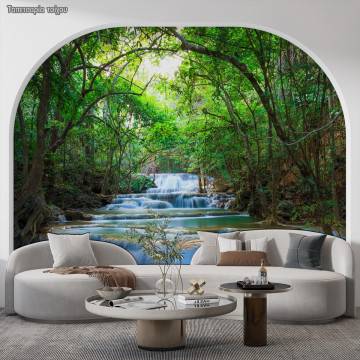 Wallpaper Deep forest waterfalls II