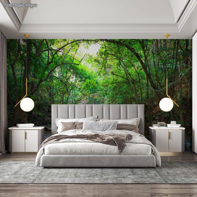 Wallpaper Deep forest waterfalls II