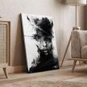Canvas print Portrait in black and white, vertical