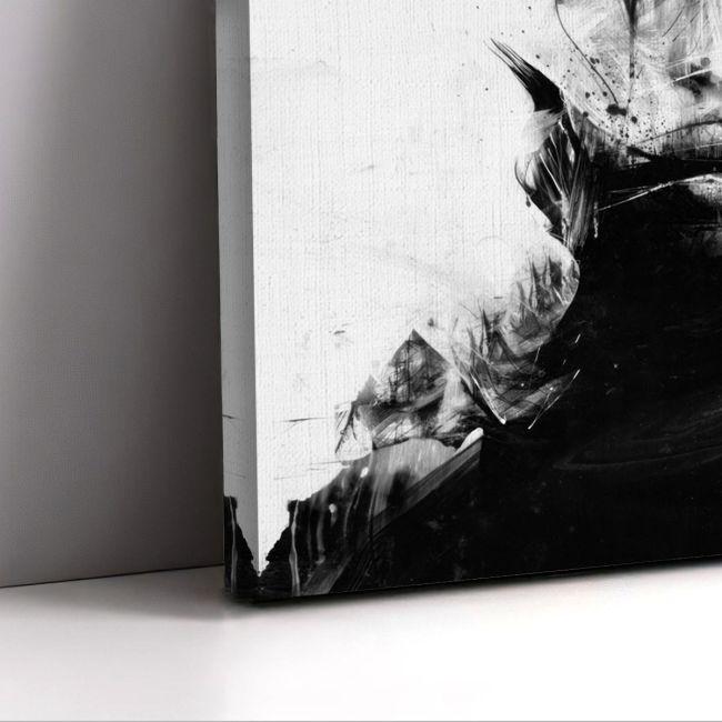 Canvas print Portrait in black and white, vertical