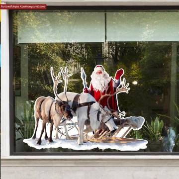 Chrsitmas sticker Santa, white border 2