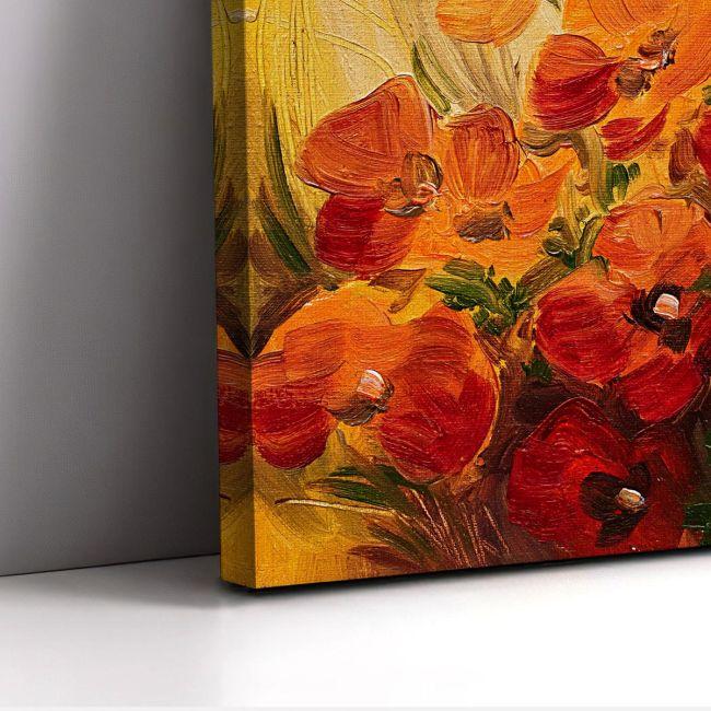 Πίνακας σε καμβά Red poppies, πανοραμικός